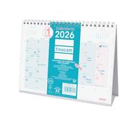 Finocam - Calendario de sobremesa para escribir 2026 Mes Vista Enero - Diciembre (12 meses) | Calendario 2026 para anotar | Planificador mensual Chic - Turquesa - Español
