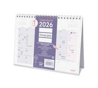 Finocam - Calendario de sobremesa para escribir 2026 Mes Vista Enero - Diciembre (12 meses) | Calendario 2026 para anotar | Planificador mensual Chic - Morado - Español