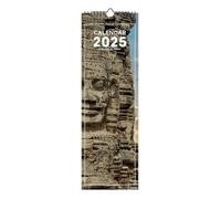 Finocam - Calendario Imágenes de Pared 15x48 Internacional 2025 Mes Vista Enero 2025 - Diciembre 2025 (12 meses) Traveling Internacional
