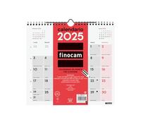 Finocam - Calendario neutro de pared para escribir 2025, diseño mensual de enero de 2025 - diciembre de 2025 (12 meses) italiano