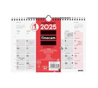 Finocam - Calendario Neutro de Pared para Escribir 2025 Mes Vista Enero 2025 - Diciembre 2025 (12 meses) Catalán