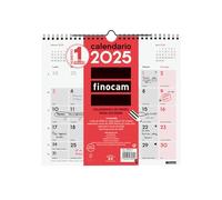 Finocam - Calendario Neutro de Pared para Escribir 2025 Mes Vista Enero 2025 - Diciembre 2025 (12 meses) Español