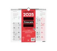 Finocam - Calendario Neutro de Pared para Escribir 2025 Mes Vista Enero 2025 - Diciembre 2025 (12 meses) Portugués