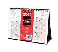 Finocam - Calendario Neutro de Sobremesa para Escribir 2025 Mes Vista Enero 2025 - Diciembre 2025 (12 meses) Portugués