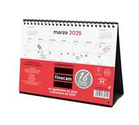 Finocam - Calendario Neutro Sobremesa 16 Meses 2024 2025 Mes Vista Septiembre 2024 - Diciembre 2025 (16 meses) Neutro Español