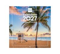 Finocam Calendario de Pared 30x30 para Escribir 2027 | Imágenes Paisajes paradisíacos · Idioma: Español - Calendario mensual - Planificación y Organización