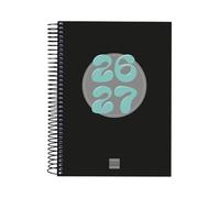 Finocam Cool Agenda Curso 2026 2027 | 1 Día Página · Septiembre 2026 - Junio 2027 (curso lectivo) + Julio y Agosto resumidos | Negro · Idioma: Español - Agenda escolar - Agenda diaria