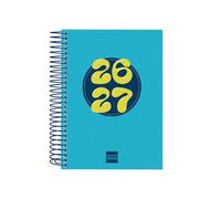 Finocam Cool Agenda Curso 2026 2027 Diaria| Azul · Español | 1 Día Página. Septiembre 2026 Junio 2027 (curso lectivo) + Julio y Agosto resumidos. Agenda escolar