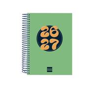 Finocam Cool Agenda Curso 2026 2027 | 1 Día Página · Septiembre 2026 - Junio 2027 (curso lectivo) + Julio y Agosto resumidos | Verde · Idioma: Español - Agenda escolar - Agenda diaria
