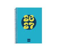 Finocam Cool Agenda Curso 2026 2027 Semanal | Azul · Catalán | Semana Vista Horizontal. Septiembre 2026 Junio 2027 (curso lectivo) + Julio y Agosto resumidos. Agenda escolar