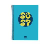 Finocam Cool Agenda Curso 2026 2027 Semanal | Azul · Catalán | Semana Vista Horizontal. Septiembre 2026 Junio 2027 (curso lectivo) + Julio y Agosto resumidos. Agenda escolar