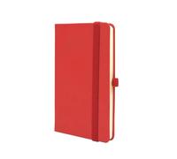 Finocam - Cuaderno Class Tapa Dura Liso Rojo | Cuaderno de Bolsillo - A6 de Hojas Microperforadas | Bolsillo y Portabolígrafo | 96 Hojas,con 2 Cintas Punto