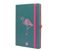 Finocam - Cuaderno Design Tapa Blanda Liso Flamingo | Cuaderno A5 de Hojas Microperforadas | Bolsillo y Portabolígrafo | 72 Hojas,Adhesivos y Plantilla