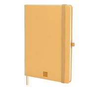 Finocam - Cuaderno Nexo Tapa Dura Liso Camel | Cuaderno A5 de Hojas Microperforadas | Bolsillo y Portabolígrafo | 72 Hojas,Ideal para Escribir y Dibujar