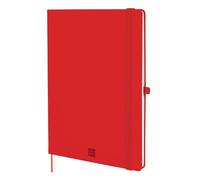 Finocam - Cuaderno Nexo Tapa Dura Liso Rojo | Cuaderno Grande de Hojas Microperforadas | Bolsillo y Portabolígrafo | 72 Hojas,Ideal para Escribir y Dibujar