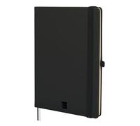 Finocam - Cuaderno Nexo Tapa Dura Rayado Horizontal Negro | Cuaderno A5 de Hojas Microperforadas | Bolsillo y Portabolígrafo | 72 Hojas,Ideal para Anotar y Escribir