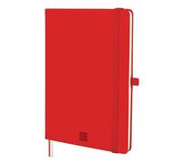 Finocam - Cuaderno Nexo Tapa Dura Rayado Horizontal Rojo | Cuaderno A5 de Hojas Microperforadas | Bolsillo y Portabolígrafo | 72 Hojas,Ideal para Anotar y Escribir
