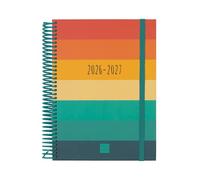 Finocam Diva Agenda Curso 2026 2027 | 1 Día Página · Septiembre 2026 - Junio 2027 (curso lectivo) + Julio y Agosto resumidos | Colors · Idioma: Español - Agenda escolar - Agenda diaria