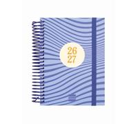 Finocam Diva Agenda Curso 2026 2027 | 1 Día Página · Septiembre 2026 - Junio 2027 (curso lectivo) + Julio y Agosto resumidos | Olas · Idioma: Español - Agenda escolar - Agenda diaria