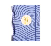 Finocam Diva Agenda Curso 2026 2027 | Semana Vista Horizontal · Septiembre 2026 - Junio 2027 (curso lectivo) + Julio y Agosto resumidos | Olas · Idioma: Español - Agenda escolar - Agenda semanal