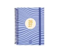Finocam Diva Agenda Curso 2026 2027 | Semana Vista Horizontal · Septiembre 2026 - Junio 2027 (curso lectivo) + Julio y Agosto resumidos | Olas · Idioma: Español - Agenda escolar - Agenda semanal