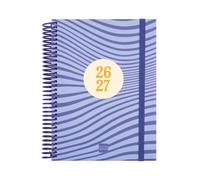 Finocam Diva Agenda Curso 2026 2027 | 1 Día Página · Septiembre 2026 - Junio 2027 (curso lectivo) + Julio y Agosto resumidos | Olas · Idioma: Español - Agenda escolar - Agenda diaria