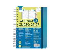 Finocam Docente Magistral Personalizable Agenda Curso 2026 2027 | Semana Vista Horizontal · Septiembre 2026 - Agosto 2027 (12 meses) | Azul · Idioma: Español - Agenda académica - Agenda semanal