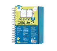 Finocam Docente Magistral Personalizable Agenda Curso 2026 2027 | Semana Vista Horizontal · Septiembre 2026 - Agosto 2027 (12 meses) | Azul · Idioma: Catalán - Agenda académica - Agenda semanal