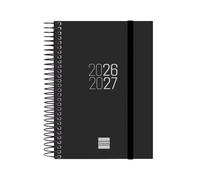 Finocam Espir Agenda Curso 2026 2027 | 1 Día Página · Septiembre 2026 - Agosto 2027 (12 meses) | Negro · Idioma: Español - Agenda académica - Agenda diaria