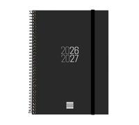 Finocam Espir Agenda Curso 2026 2027 | Semana Vista Horizontal · Septiembre 2026 - Agosto 2027 (12 meses) | Negro · Idioma: Español - Agenda académica - Agenda semanal