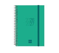 Finocam Espir Agenda Curso 2026 2027 | Semana Vista Horizontal · Septiembre 2026 - Agosto 2027 (12 meses) | Verde · Idioma: Español - Agenda académica - Agenda semanal