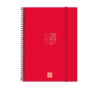 Finocam Espir Agenda Curso 2026 2027 | Semana Vista Horizontal · Septiembre 2026 - Agosto 2027 (12 meses) | Rojo · Idioma: Español - Agenda académica - Agenda semanal