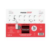 Finocam Neutro Calendario Bloc con imán 16 meses 2026 2027 | Mes Vista · Septiembre 2026 - Diciembre 2027 | Neutro · Idioma: Español - Calendario mensual
