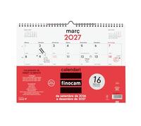Finocam Neutro Calendario 16 meses 2026 2027 | Mes Vista · Septiembre 2026 - Diciembre 2027 | Neutro · Idioma: Catalán - Calendario mensual