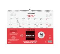 Finocam Neutro Calendario 16 meses 2026 2027 | Mes Vista · Septiembre 2026 - Diciembre 2027 | Neutro · Idioma: Español - Calendario mensual