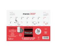 Finocam Neutro Calendario Bloc con imán 16 meses 2026 2027 | Mes Vista · Septiembre 2026 - Diciembre 2027 | Neutro · Idioma: Español - Calendario mensual