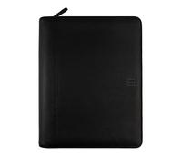 Finocam - Portadocumentos A4 ANDREA - Negro | Portadocumentos de Piel | Portafolio con Cremallera - Portaboligrafo y bolsillo interior para tablet | Mecanismo extraible de 4 anillas