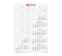 Finocam - Póster Calendario Mixto 2026 Año Vista Enero 2026 - Diciembre 2026 (12 meses) Neutro Español