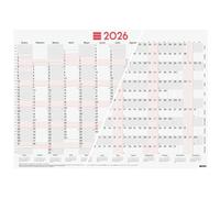 Finocam - Póster Planificador Mixto 2026 Año Vista Enero 2026 - Diciembre 2026 (12 meses) Neutro Español