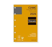 Finocam - Recambio agenda Classic 2026 1 Día Página | Enero - Diciembre (12 meses) | Recambio anual agenda Classic C298C 6 taladros - Catalán