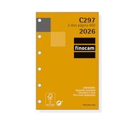 Finocam - Recambio agenda Classic 2026 2 Días Página | Enero - Diciembre (12 meses) | Recambio anual agenda C297 con 6 taladros - Español