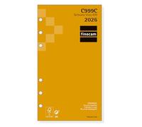 Finocam - Recambio agenda Classic 2026 Semana Vista Horizontal | Enero - Diciembre (12 meses) | Recambio anual agenda C999C 6 taladros - Catalán
