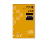 Finocam - Recambio agenda Classic 2026 Semana Vista Horizontal | Enero - Diciembre (12 meses) | Recambio anual agenda C299C 6 taladros - Catalán