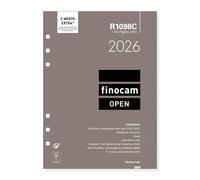 Finocam - Recambio agenda Open 2026 1 Día Página | Enero - Diciembre (12 meses) | Recambio anual agenda R1098C 6 taladros - Catalán