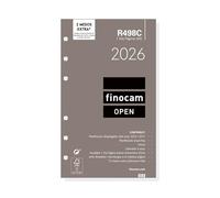 Finocam - Recambio agenda Open 2026 1 Día Página | Enero - Diciembre (12 meses) | Recambio anual agenda R498C 6 taladros - Catalán