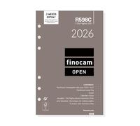Finocam - Recambio agenda Open 2026 1 Día Página | Enero - Diciembre (12 meses) | Recambio anual agenda R598C 6 taladros - Catalán