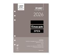 Finocam - Recambio agenda Open 2026 2 Días Página | Enero - Diciembre (12 meses) | Recambio anual agenda R1097 con 6 taladros - Español