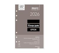 Finocam - Recambio agenda Open 2026 2 Días Página | Enero - Diciembre (12 meses) | Recambio anual agenda R597C 6 taladros - Catalán
