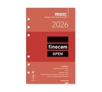 Finocam - Recambio agenda Open 2026 Semana Vista Horizontal | Enero - Diciembre (12 meses) | Recambio anual agenda R593C 6 taladros - Catalán