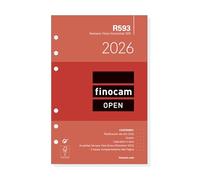 Finocam - Recambio agenda Open 2026 Semana Vista Vertical | Enero - Diciembre (12 meses) | Recambio anual agenda R599 con 6 taladros - Español